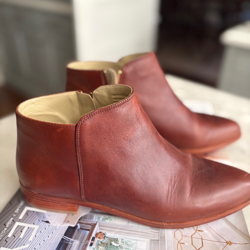 🍂 Nisolo Lana Boot size 10 Brandy Zipper Ankle Boot 🥾